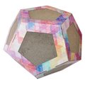 Pet Life Pet Life CTS2RB Octagon Pet Cat Scratcher Toy & House; Pink Pattern - One Size CTS2RB